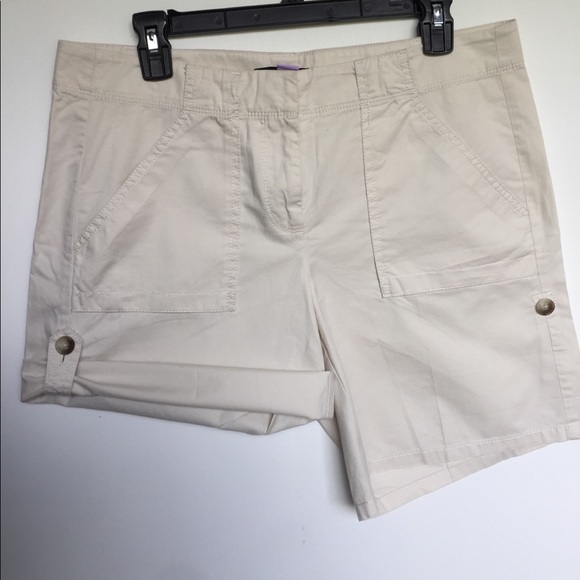 Ann Taylor Adjustable Utility Shorts Khaki Sz 6 - Picture 4 of 7